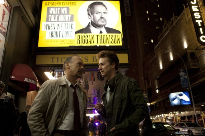 The "meta-ness" turns into reality with both Keaton and Norton playing fictionalized versions of themselves in "Birdman."